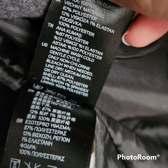 H&M Double-Breasted Grey Peplum Short Pea Coat US Size 4 - Picture 4 of 4